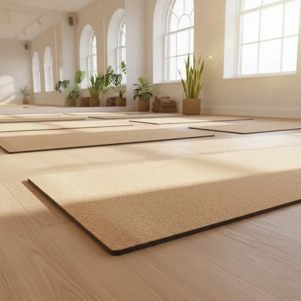 A clean yoga mat in a pristine studio, emphasizing hygiene and well-being.